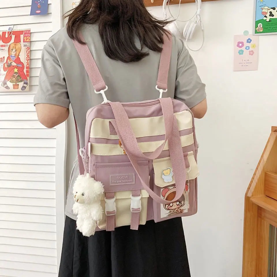 Canvas Female School Bags Women Large Capacity Handbags