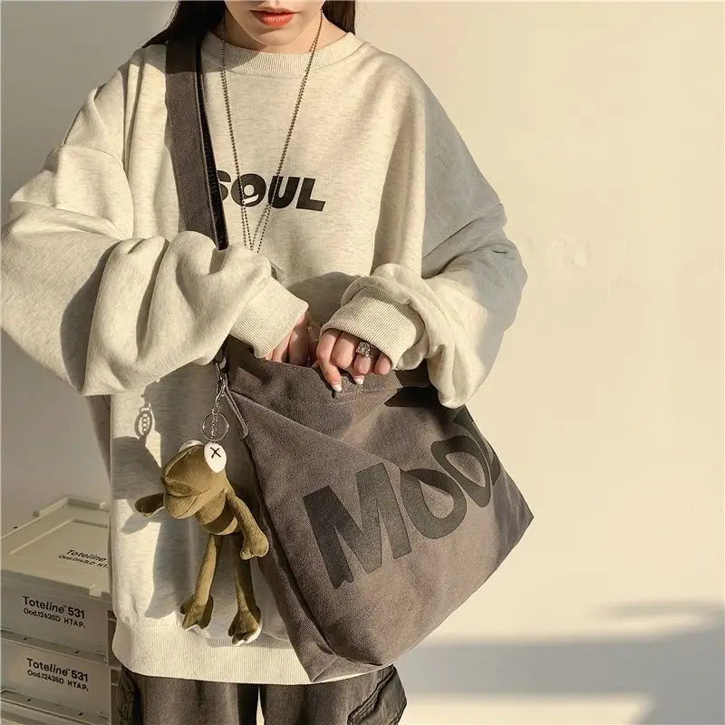 Retro Harajuku Canvas Messenger Bag for Men