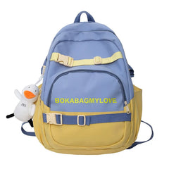 Large Capacity Contrast Backpack School Bags for Girls
