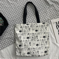 Large Capacity Student Canvas Shoulder Bag