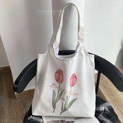 Tulip Canvas Women's Shoulder Bag Large Capacity Students Class Bag