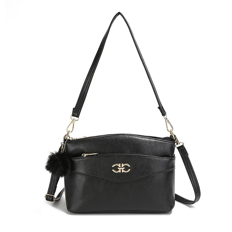 Retro Slung Female Shoulder Bag Underarm Bag Leather Versatile Princess Bag