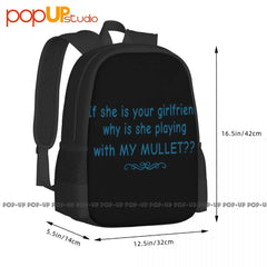 Girlfriend Playing Mullet Backpack Large Capacity
