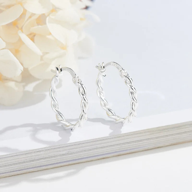 925 Silver Circle Hoop Earrings for Women Gift