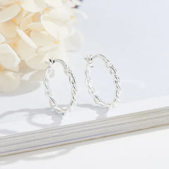 925 Silver Circle Hoop Earrings for Women Gift