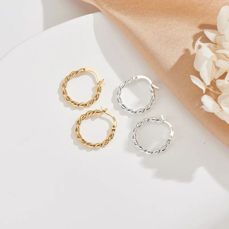 925 Silver Circle Hoop Earrings for Women Gift