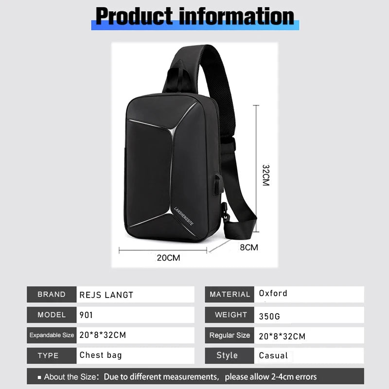 Reflective Shoulder Bag Anti-Theft Crossbody Business Travel SAC