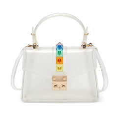 PVC Rivet Handbag Candy Flap Jelly Bag Red Yellow Green