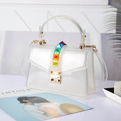 PVC Rivet Handbag Candy Flap Jelly Bag Red Yellow Green