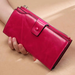 RFID Blocking Women Wallet Long Lady Leather Purse Coin Purse