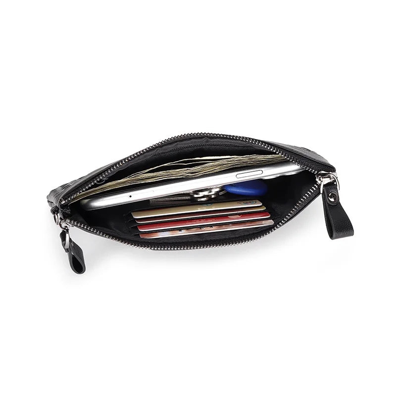 RFID Wallet Women Mobile Phone Long Wallet Cow Leather Female Purse