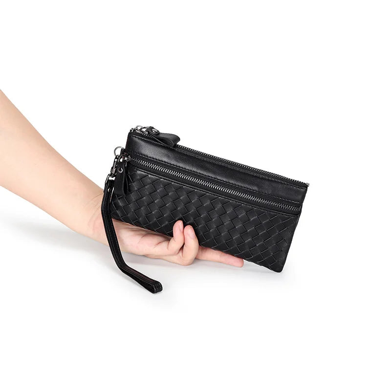 RFID Wallet Women Mobile Phone Long Wallet Cow Leather Female Purse