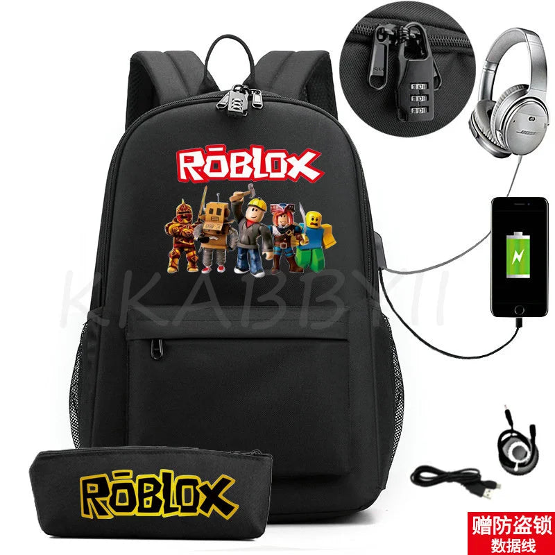 ROBLOXing Backpack for School Teen Boys & Girls 2Pcs Rucksack Set