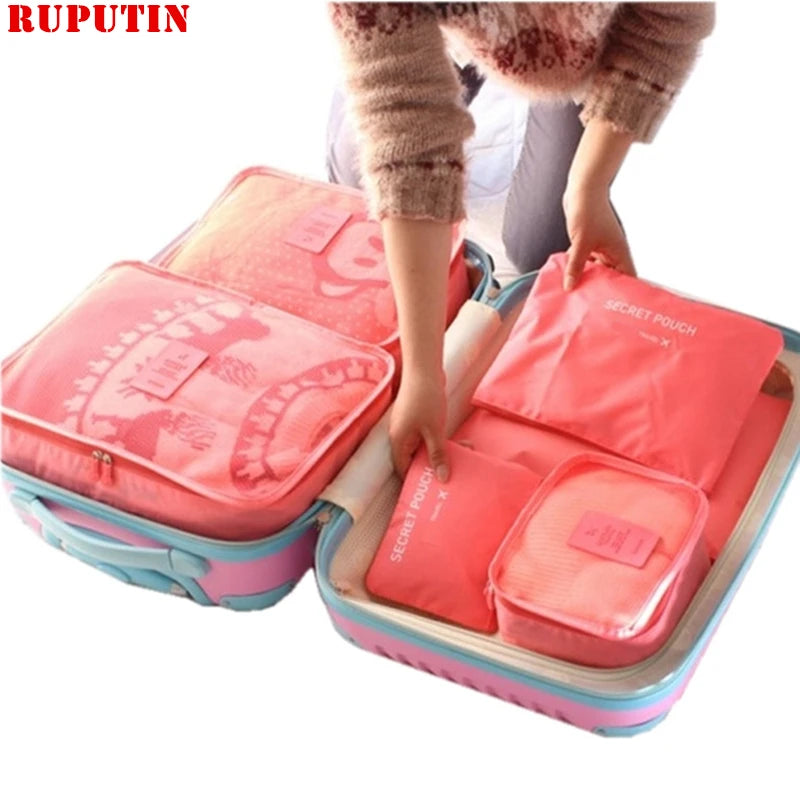 6PCS Travel Mesh Bag Cube Organizer for Clothes Socks Underwear