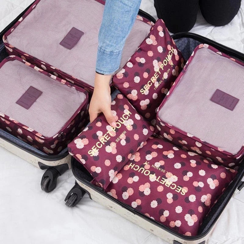 6Pcs/set Waterproof Baggage Travel Organizer Bags