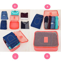 6pcs/set Waterproof Travel Organizer Bag Packing Project Clothes Bags