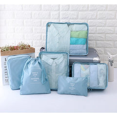 6Pcs/Set Travel Mesh Bag Waterproof Packing Cube Organizer For Clothing