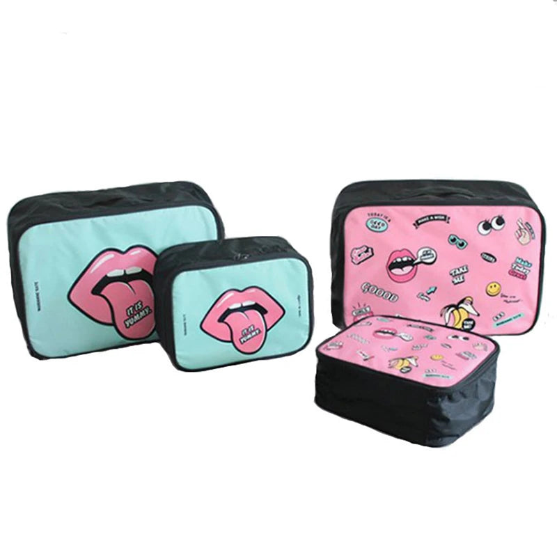 Travel Cartoon Cosmetic Bag Large Capacity Makeup Cases Portable Bathroom Storag