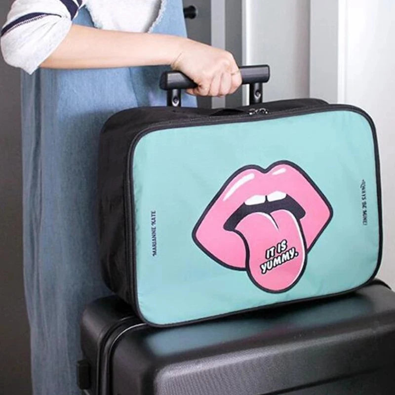 Travel Cartoon Cosmetic Bag Large Capacity Makeup Cases Portable Bathroom Storag