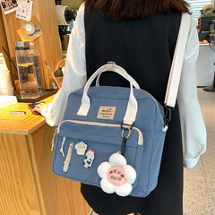 Canvas Mini Backpack Waterproof Women School Bag Teenage Girl Shoulder