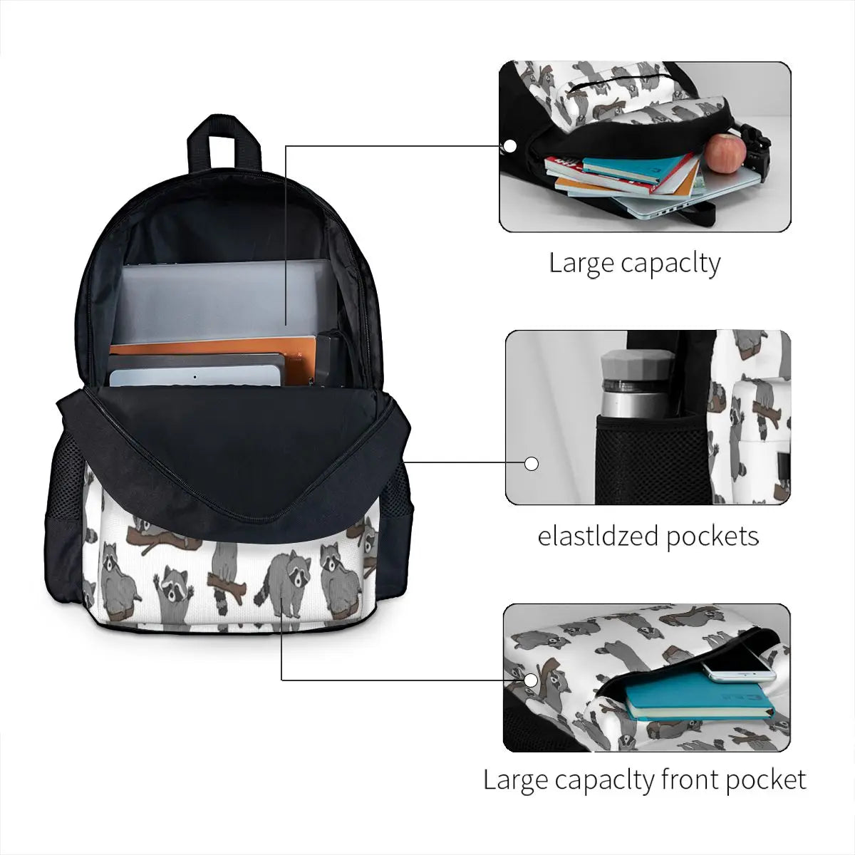 Raccoons Backpacks Men's and Women's Anime Backpack