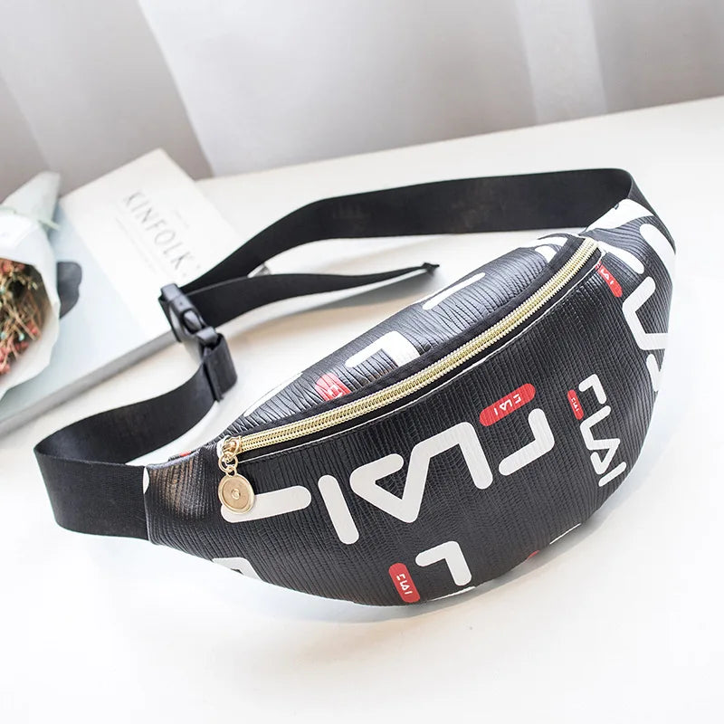 Geometric Belt Bag PU Waist Fanny Pack Waterproof