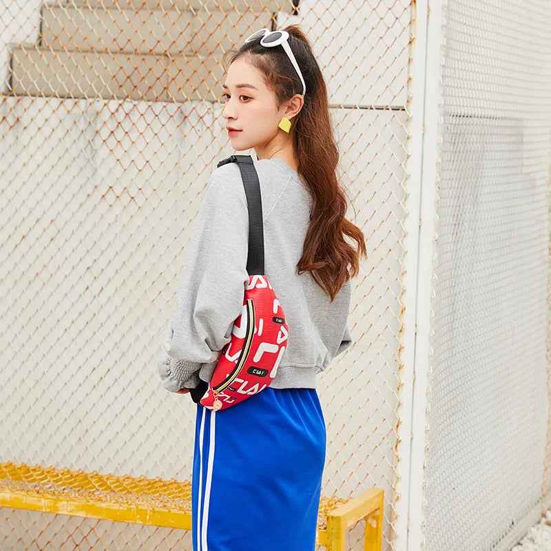 Geometric Belt Bag PU Waist Fanny Pack Waterproof