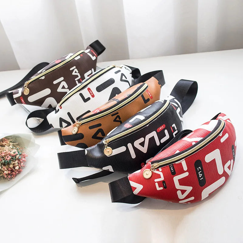 Geometric Belt Bag PU Waist Fanny Pack Waterproof