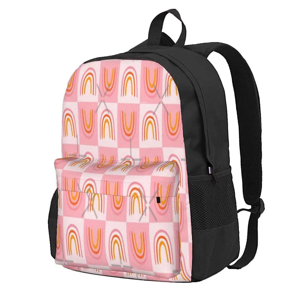 Rainbow Checkered Print Backpacks Men's Women's Children's Backpack
