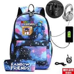 Rainbow Backpack School Student Canvas Backpack Waterproof