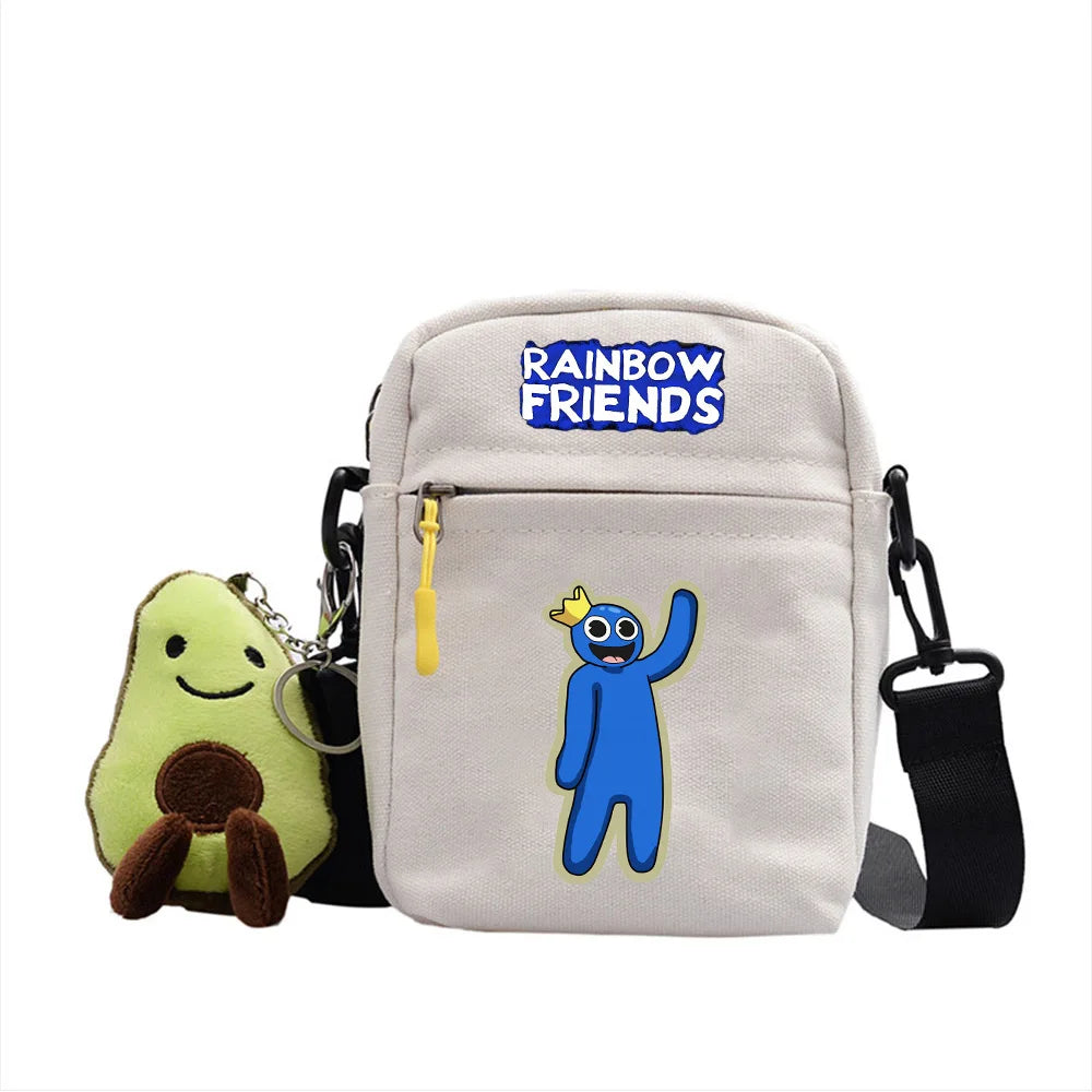 Rainbow Canvas Shoulder Bag Casual Messenger Sling Bag for Kids