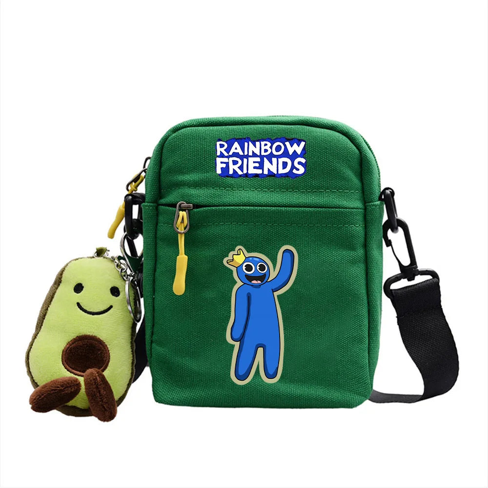 Rainbow Canvas Shoulder Bag Casual Messenger Sling Bag for Kids