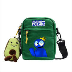 Rainbow Canvas Shoulder Bag Casual Messenger Sling Bag for Kids