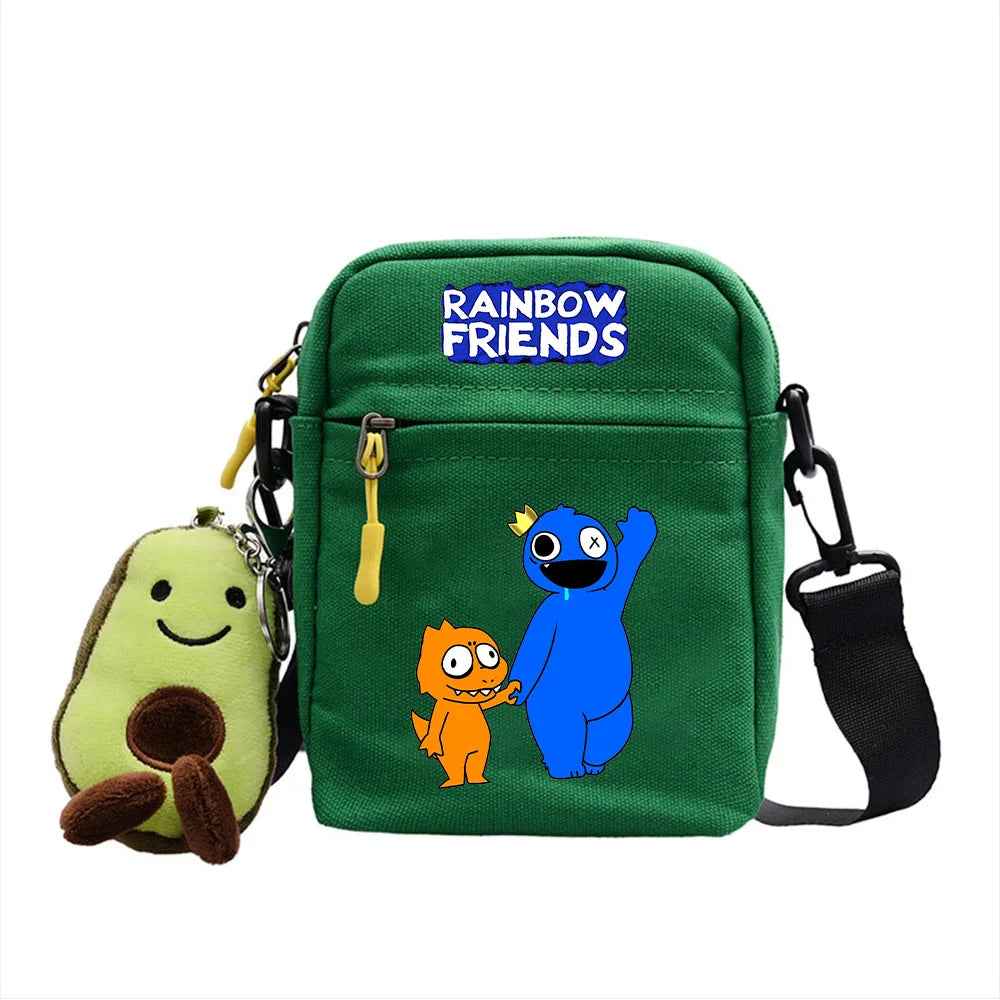 Rainbow Canvas Shoulder Bag Casual Messenger Sling Bag for Kids