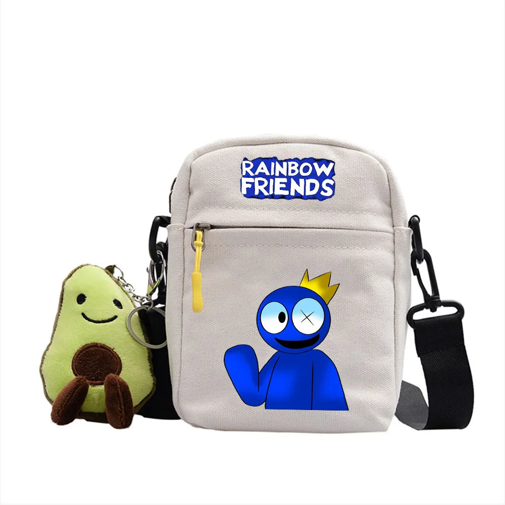 Rainbow Canvas Shoulder Bag Casual Messenger Sling Bag for Kids