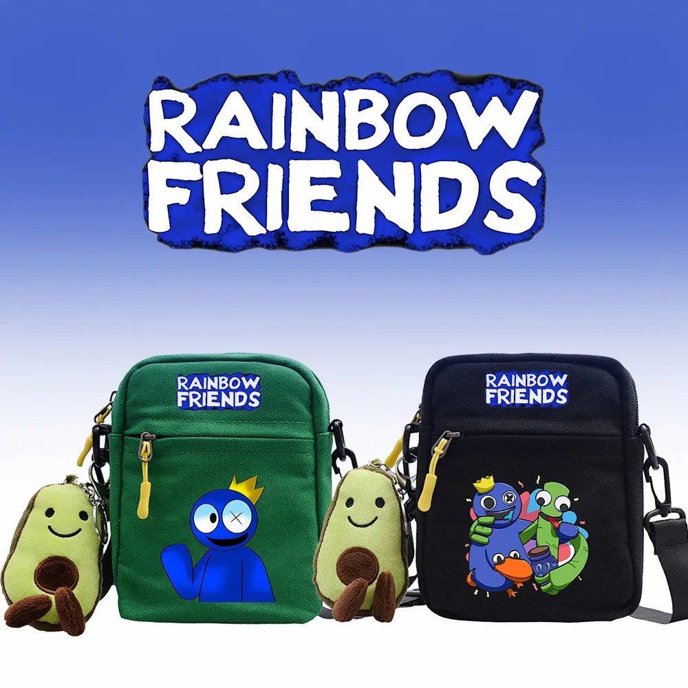 Rainbow Canvas Shoulder Bag Casual Messenger Sling Bag for Kids