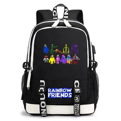Rainbow Printed Students School Backpack with USB Charging