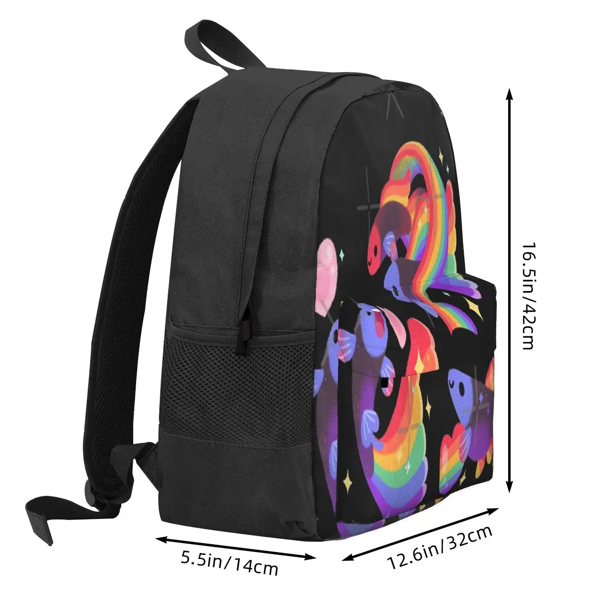Rainbow Guppy 5 Backpacks Men's Backpacks Bags For Women Plain Bags For Girls