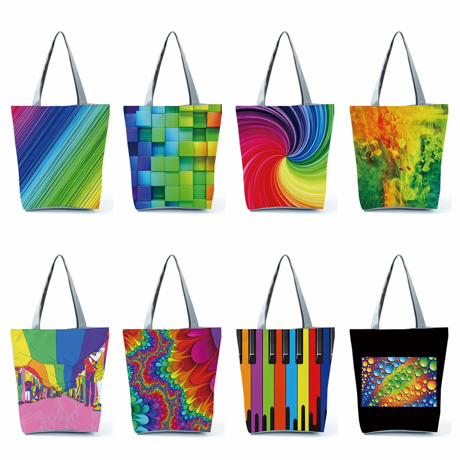 Rainbow Handbags For Women High Capacity The Tote Bag Gay Lesbian Shopping Bag