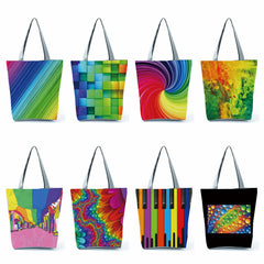 Rainbow Handbags For Women High Capacity The Tote Bag Gay Lesbian Shopping Bag