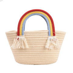 Rainbow Handle Small Top Handle Totes Female Handbags Women Shopper Shoulder Bag