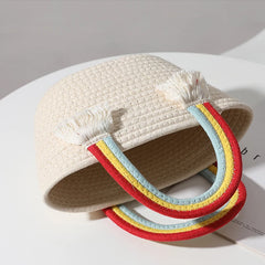 Rainbow Cotton Summer Women's Handbag Bohemian Vacation Beach Bag
