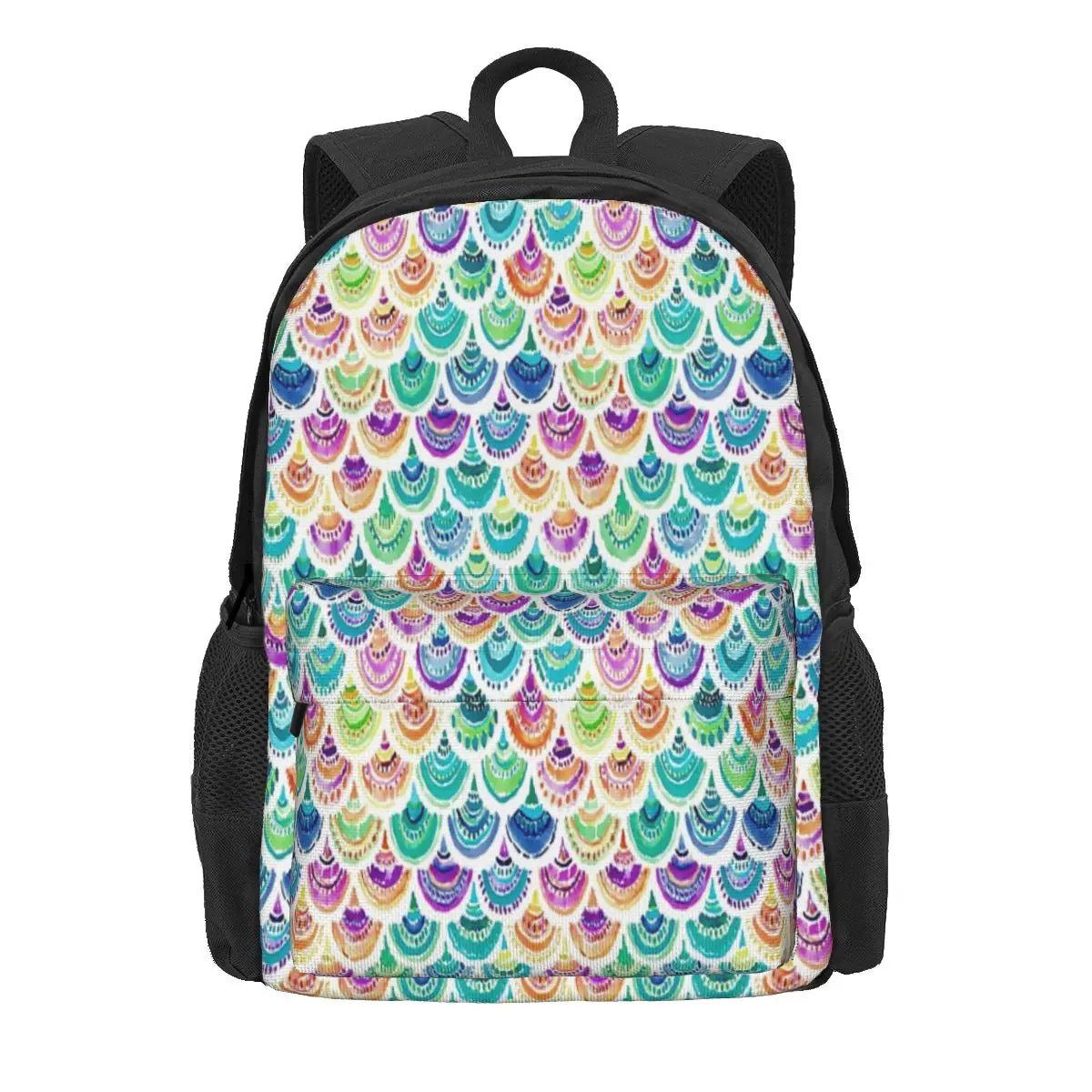 Colorful Mermaid Backpacks Men Women Eco Travel Backpack