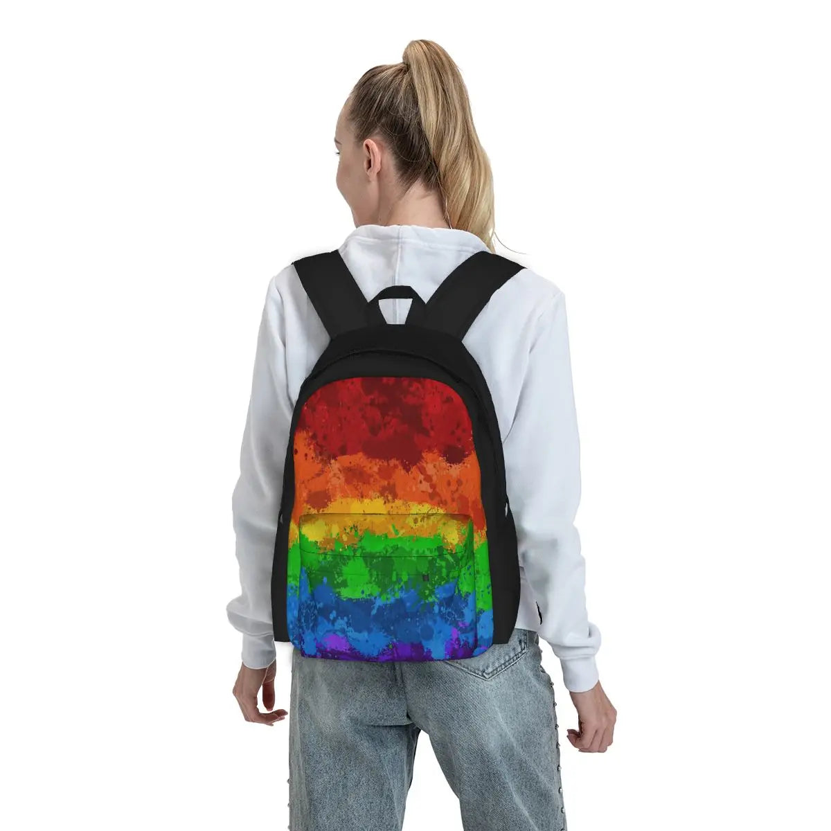 Rainbow Paint Splatter Flag 2 Backpacks For Men and Women