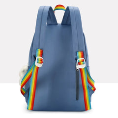 Rainbow Ribbon Summer Nylon Women Backpack College Style Travel Rucksack