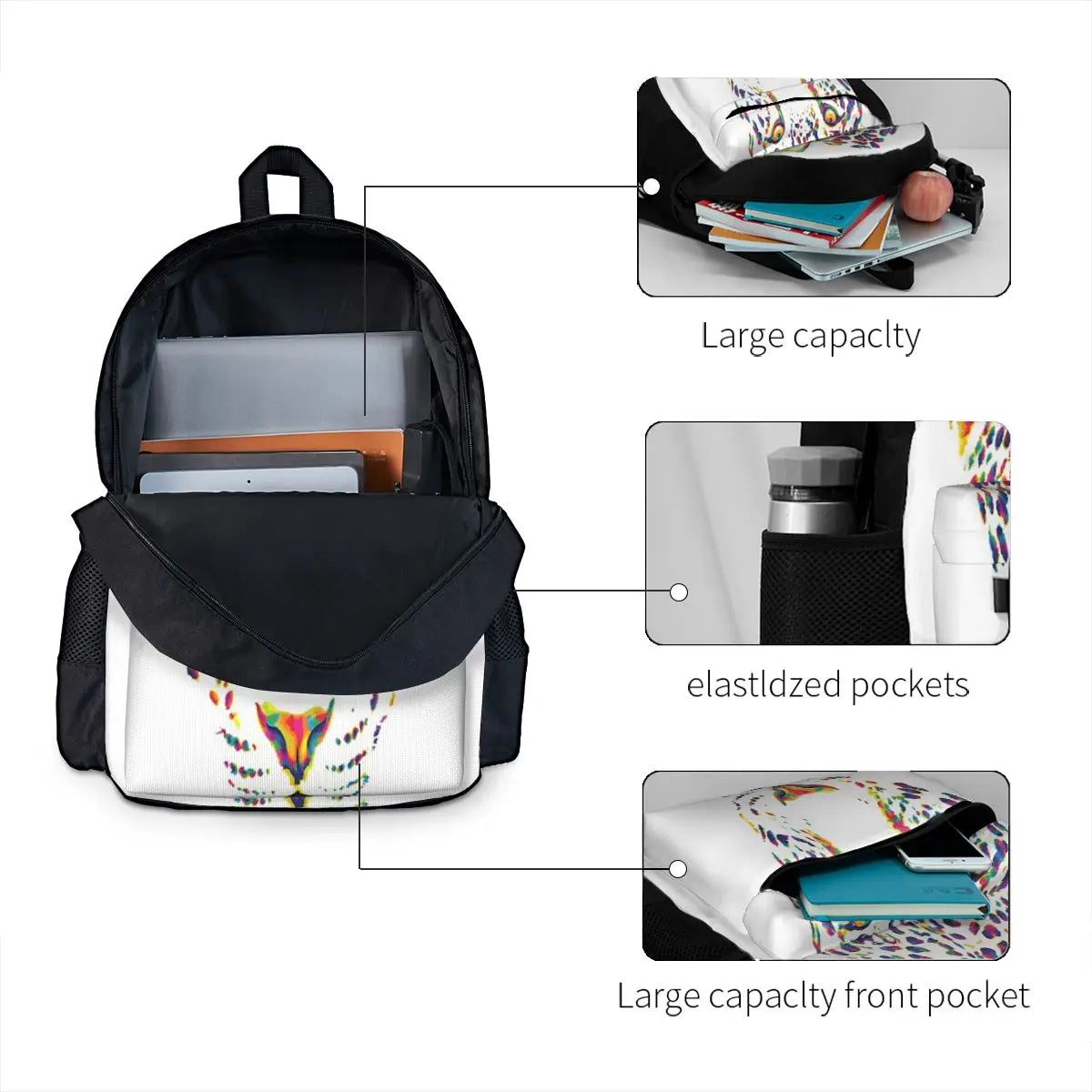 Rainbow Snow Leopard Backpacks Men's Backpacks Bags For Women Men Backpack
