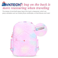 Rainbow Students Backpack Water Resistant School Bag Lightweight Cartoon Starry
