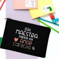 Rainbow Teacher Spanish Printed Pencil Case