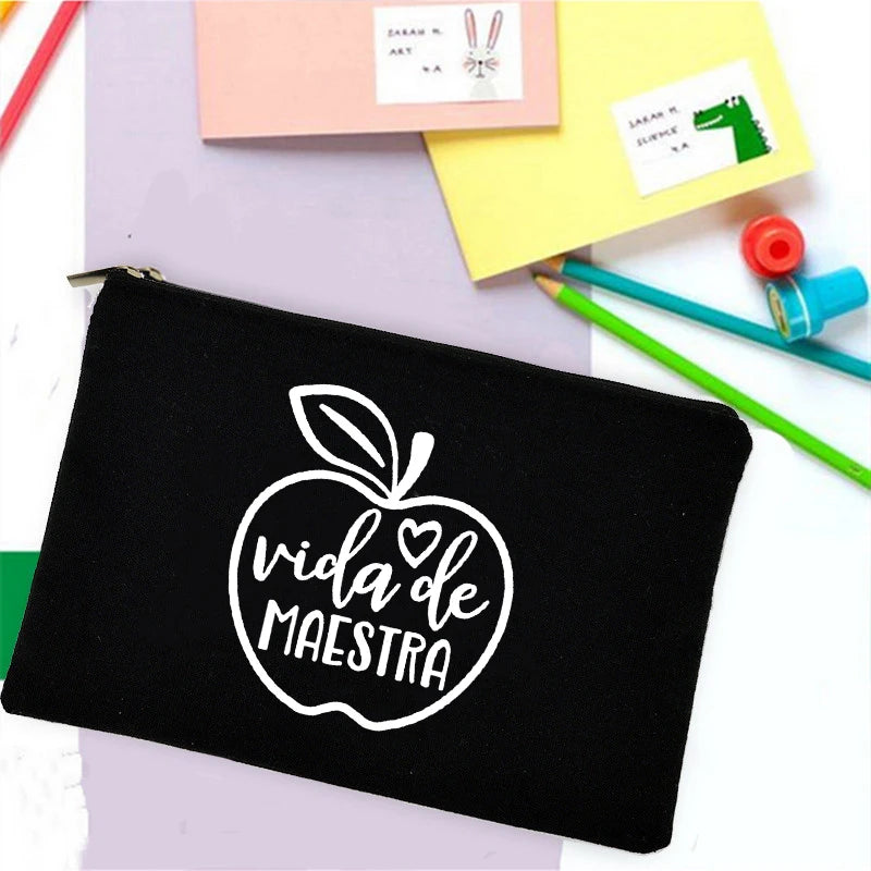 Rainbow Teacher Spanish Printed Pencil Case