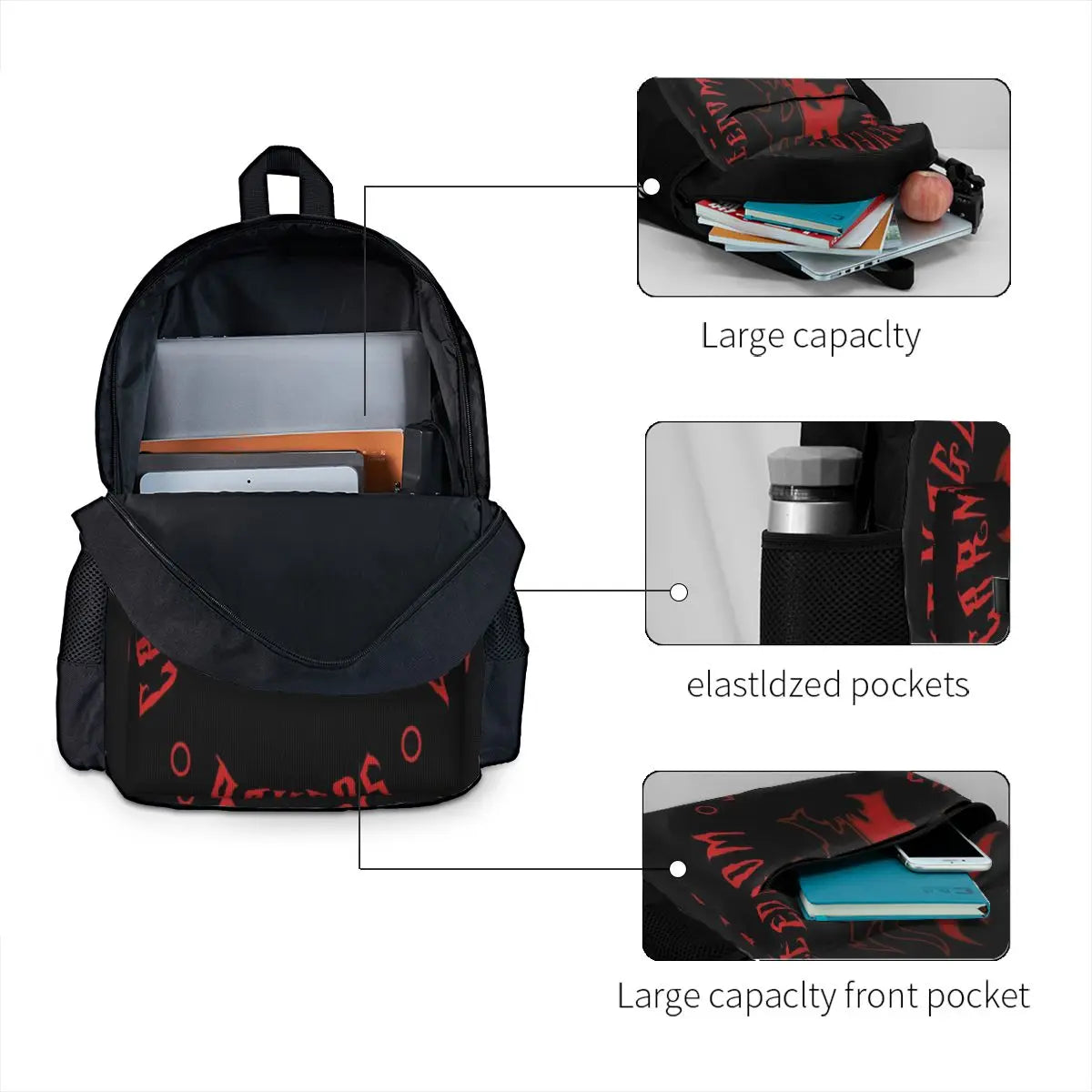 Rakdos Motto 2 Backpacks Men Women Vintage Kids Backpack Bag
